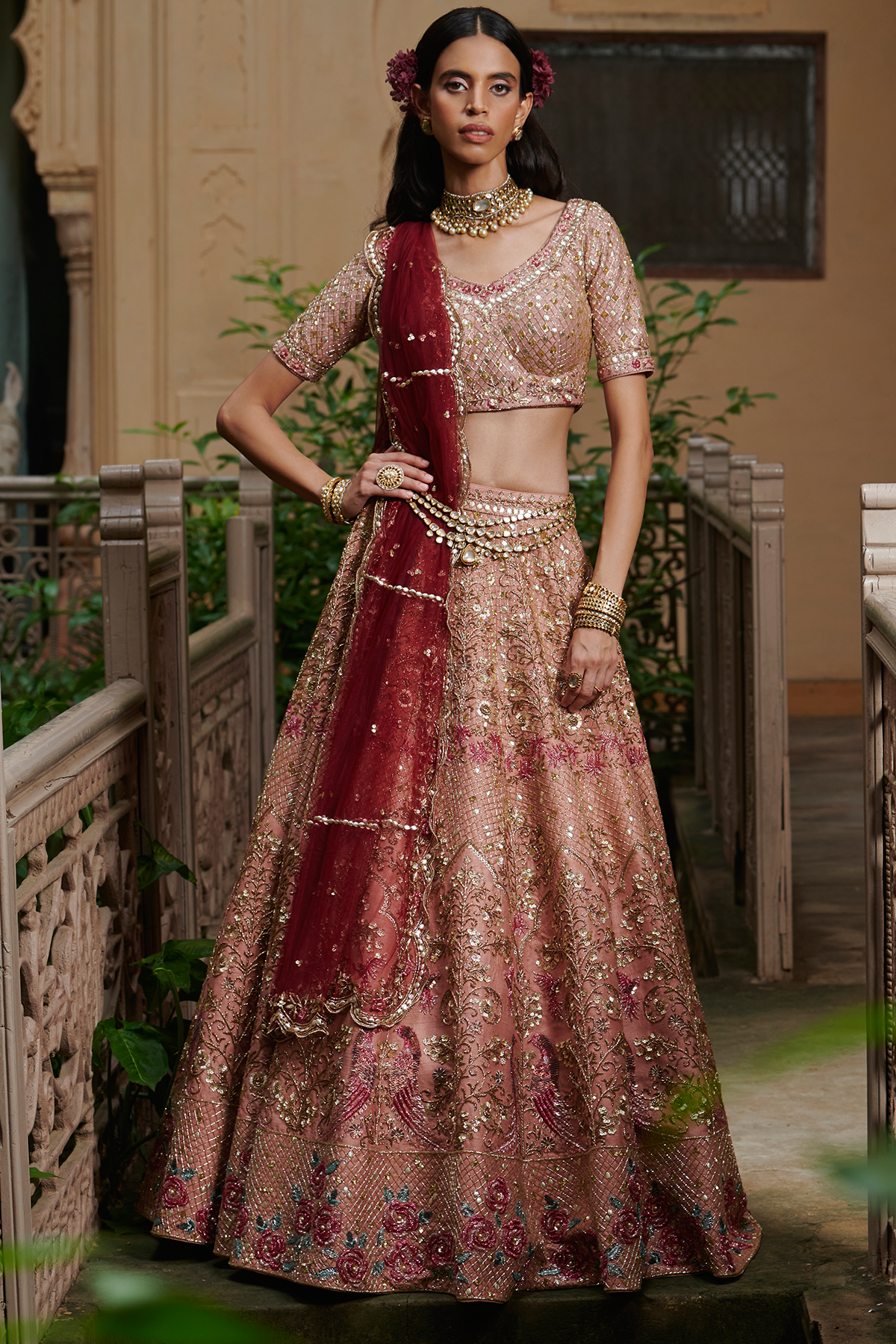 Plum bridal lehenga online