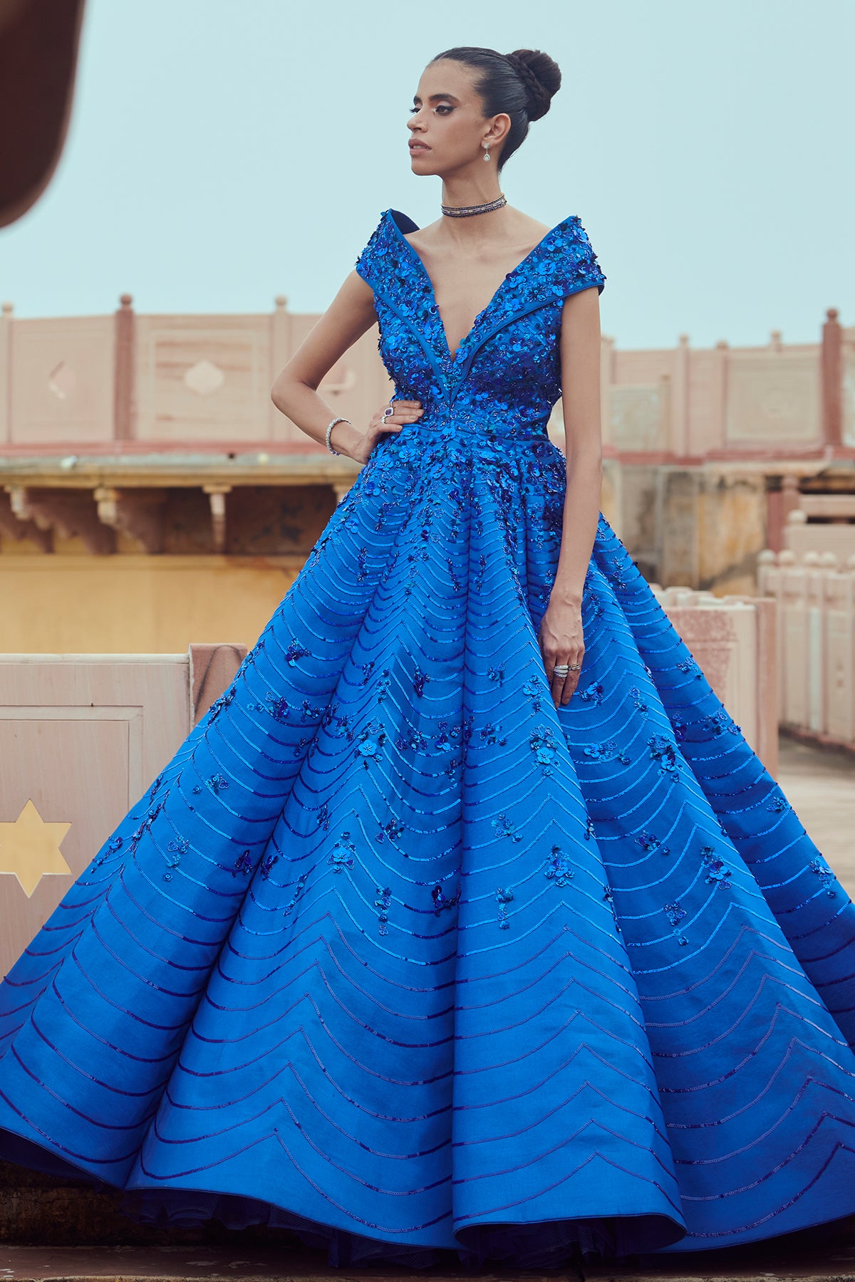 Electric Blue Gown Rachit Khanna