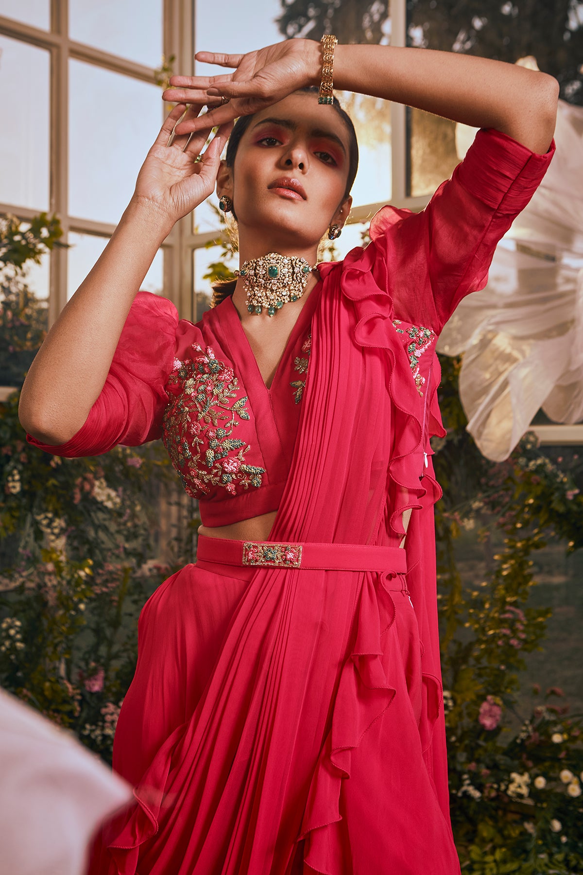 Hot Pink Indo-Western Suit Rachit Khanna Hot Pink Indo-Western Suit Rachit Khanna